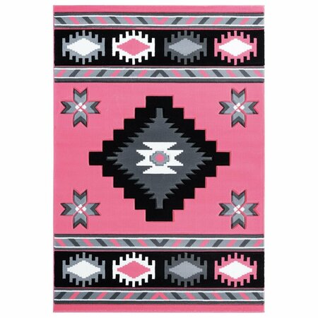 UNITED WEAVERS OF AMERICA 5 ft. 3 in. x 7 ft. 6 in. Bristol Caliente Pink Rectangle Area Rug 2050 10486 69